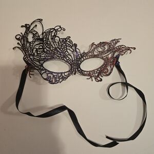 HANDCRAFTED Upcycled Lace Eye Mask HANDPAINTED Festival Mask Comic Con Sexy Fun